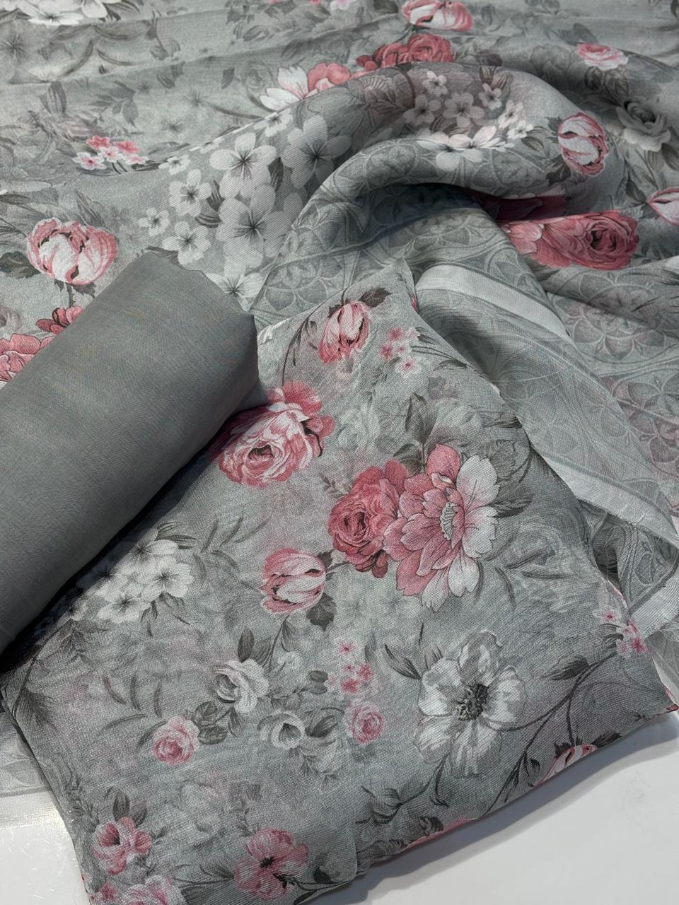 Punjabi Suit (Pure Burberry Tissue Digital Prints )