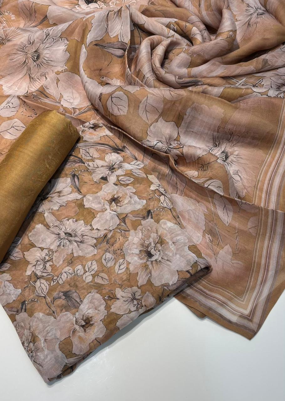 Punjabi Suit (Pure Burberry Tissue Digital Prints )