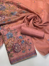Punjabi suit ( Pure Mal Chanderi Collection With Pinch Of Hand Embrodiery - Very Sleek Designing )