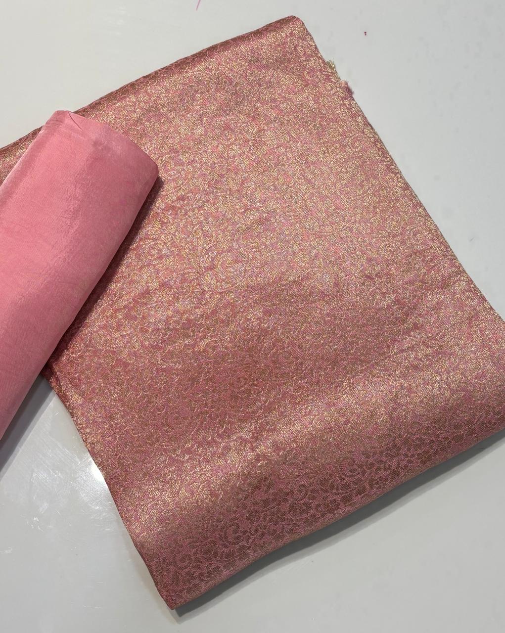 Pure Broket Khin Khab Concept Matching With Pure Crape Silk