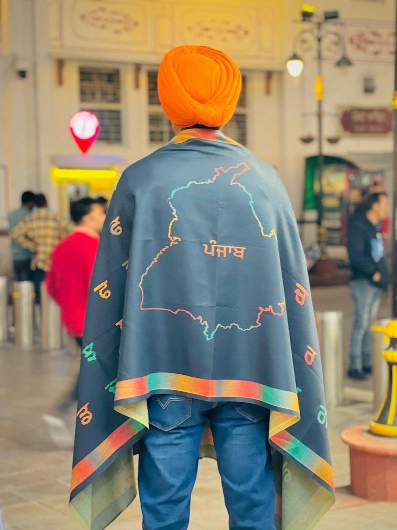Punjabi Gumukhi Shawl - Off White