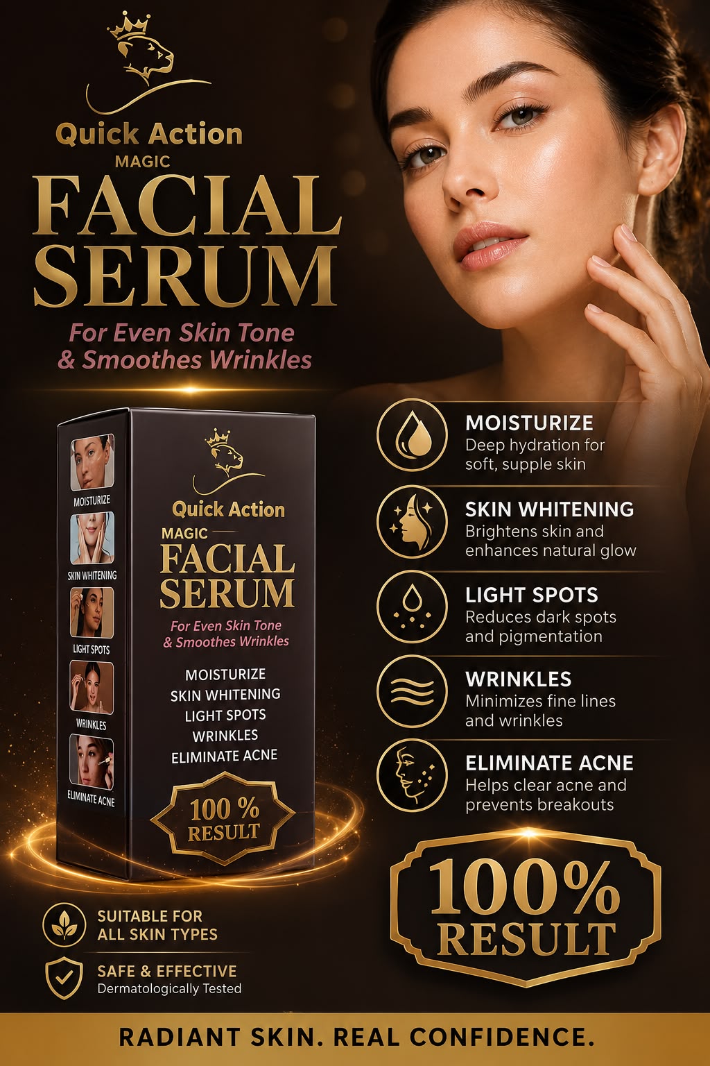 Quick Action Facial Serum |Hydrating & Brightening Face Serum